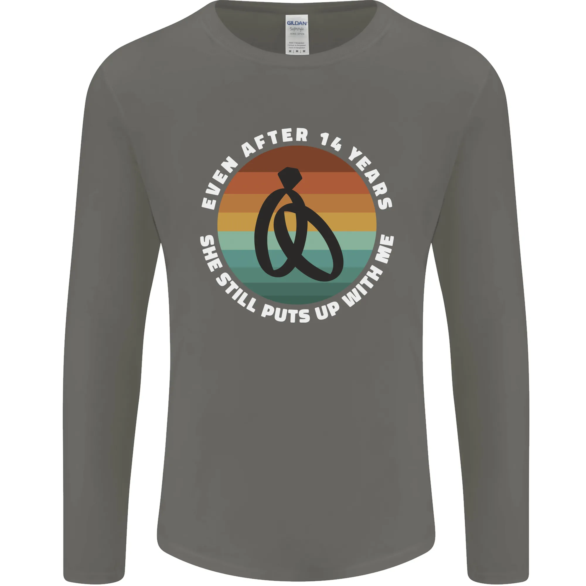 14 Year Wedding Anniversary 14th Marriage Mens Long Sleeve T-Shirt