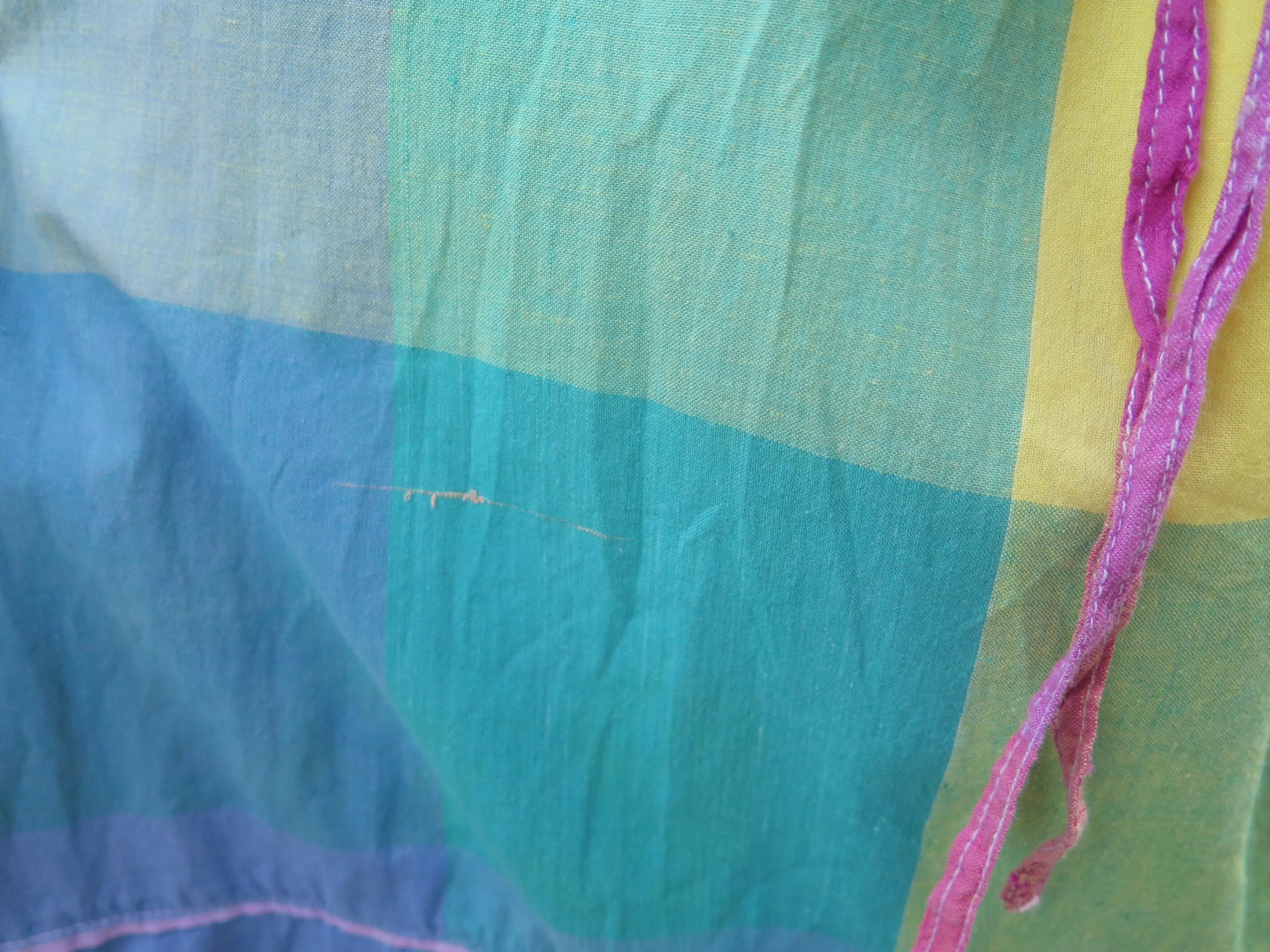 3 cheers! | Vintage 1980s Rainbow plaid sleeveless Summer dress