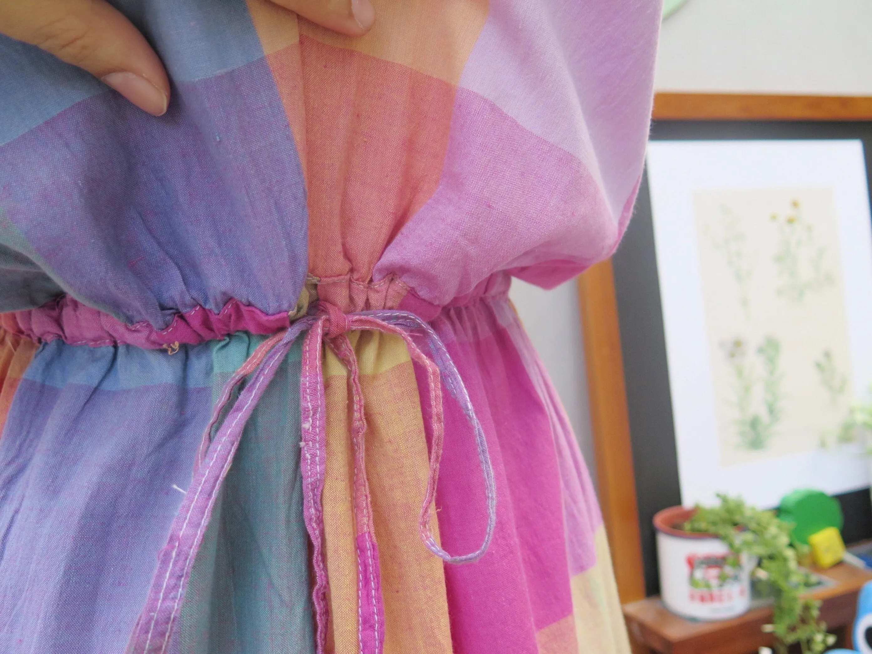 3 cheers! | Vintage 1980s Rainbow plaid sleeveless Summer dress