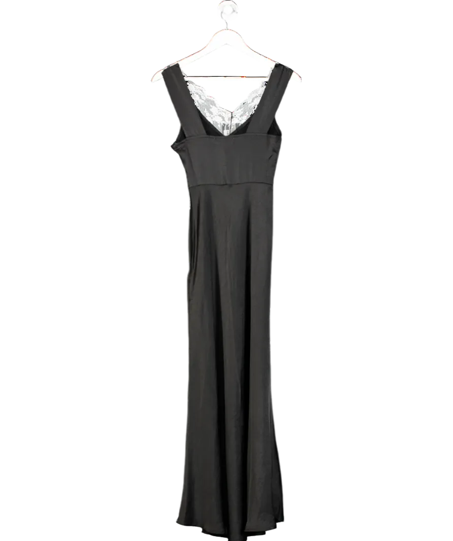 4th & Reckless Black Satin Lace Kelsey Dress UK 6