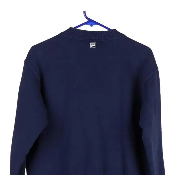 Age 11-12 Fila Spellout Track Jacket - Large Navy Cotton Blend