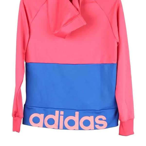 Age 13-14 Adidas Spellout Track Jacket - Large Pink Polyester