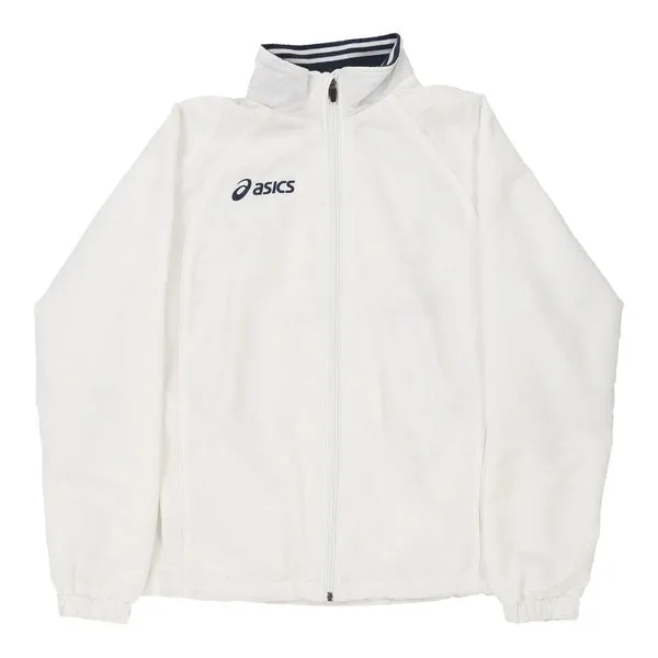 Age 14 Asics Track Jacket - Large White Polyester
