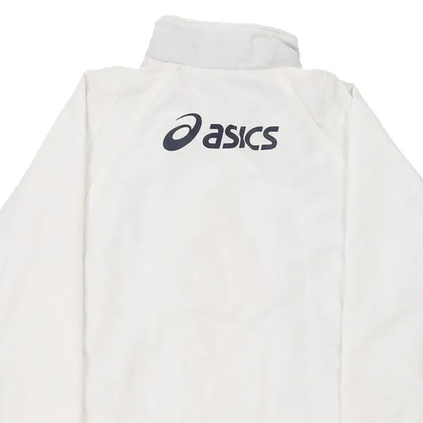 Age 14 Asics Track Jacket - Large White Polyester