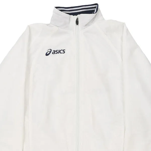 Age 14 Asics Track Jacket - Large White Polyester