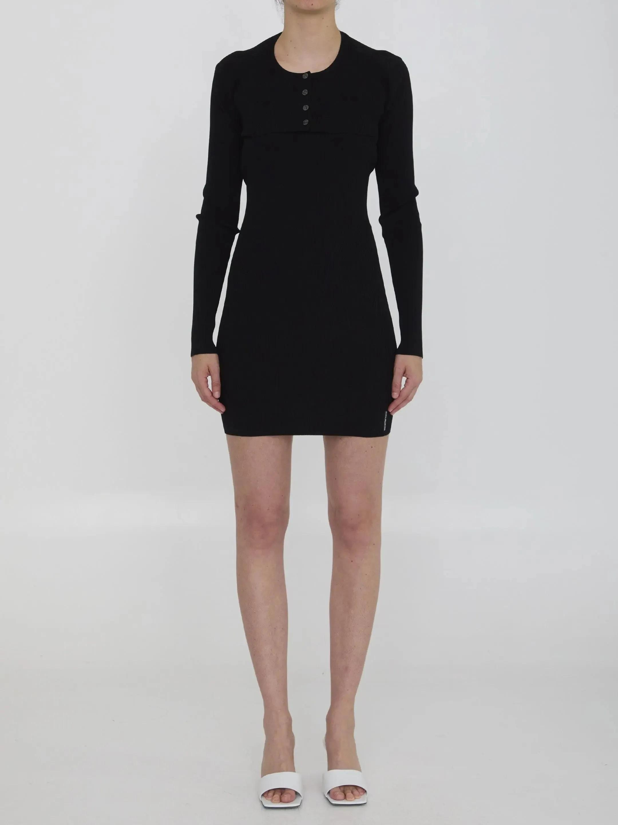 Alexander Wang Twin-set Dress With Cropped Cardigan