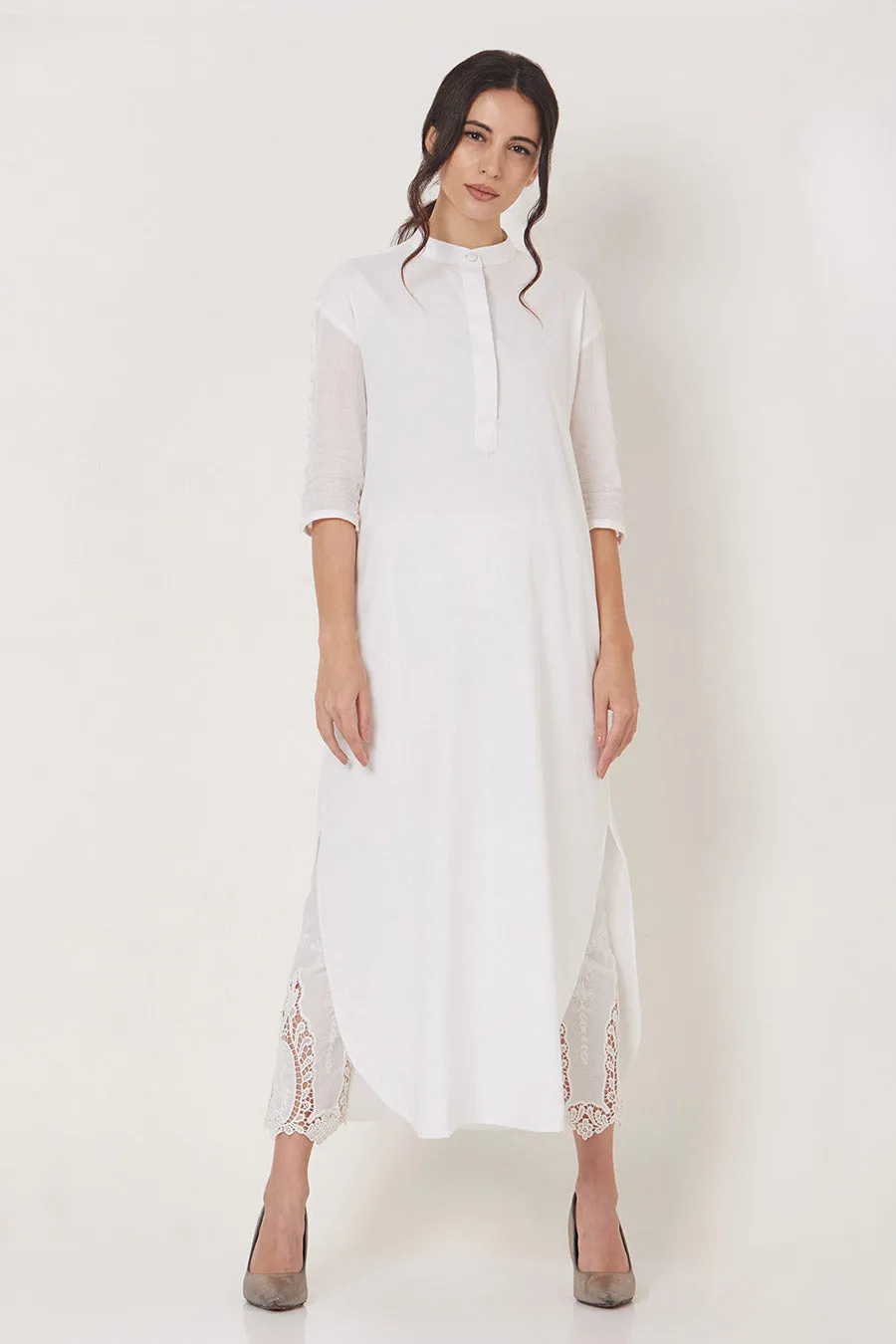 Alma - Off-White Tunic & Pant Co-Ord Set