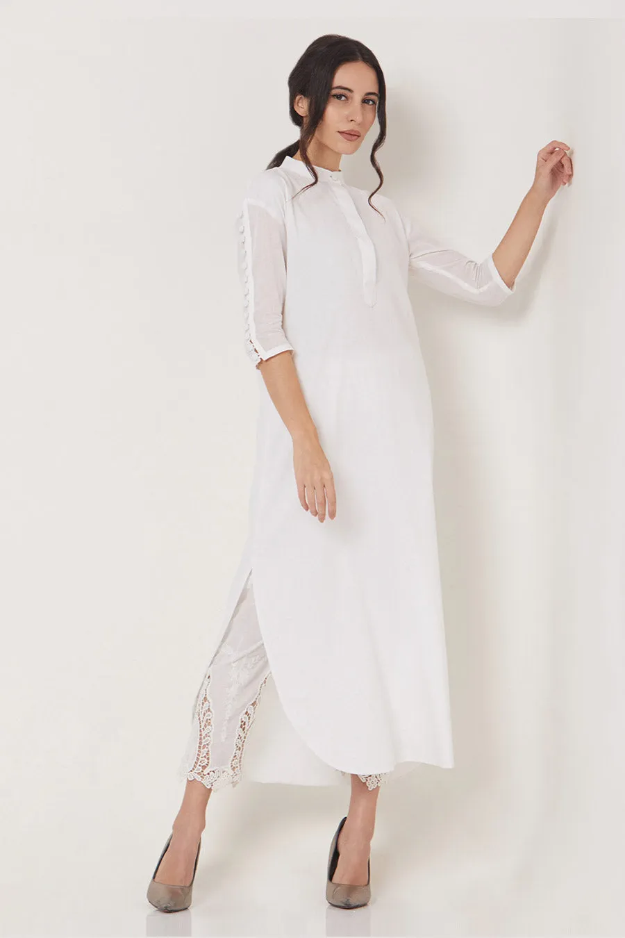 Alma - Off-White Tunic & Pant Co-Ord Set