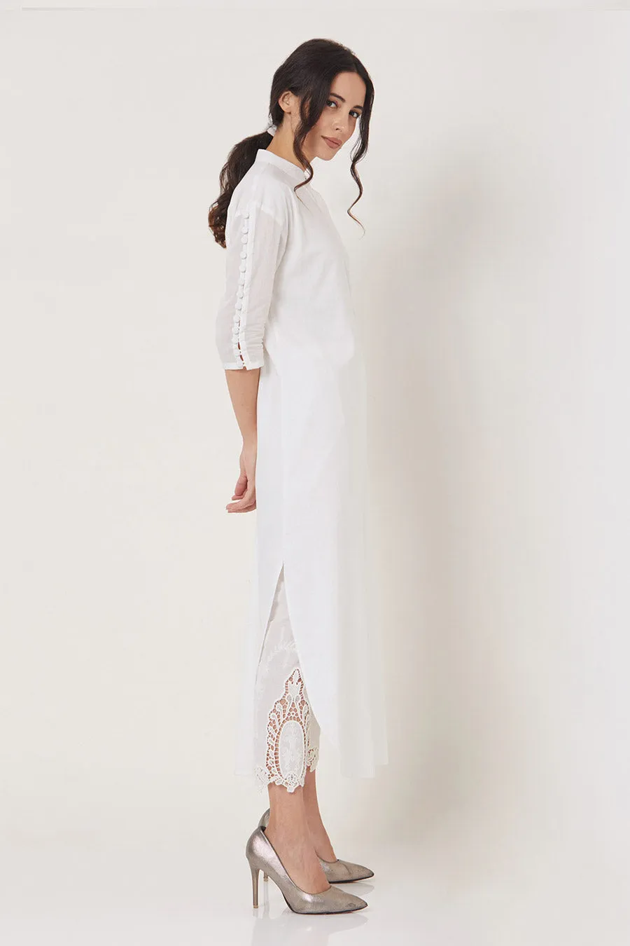 Alma - Off-White Tunic & Pant Co-Ord Set