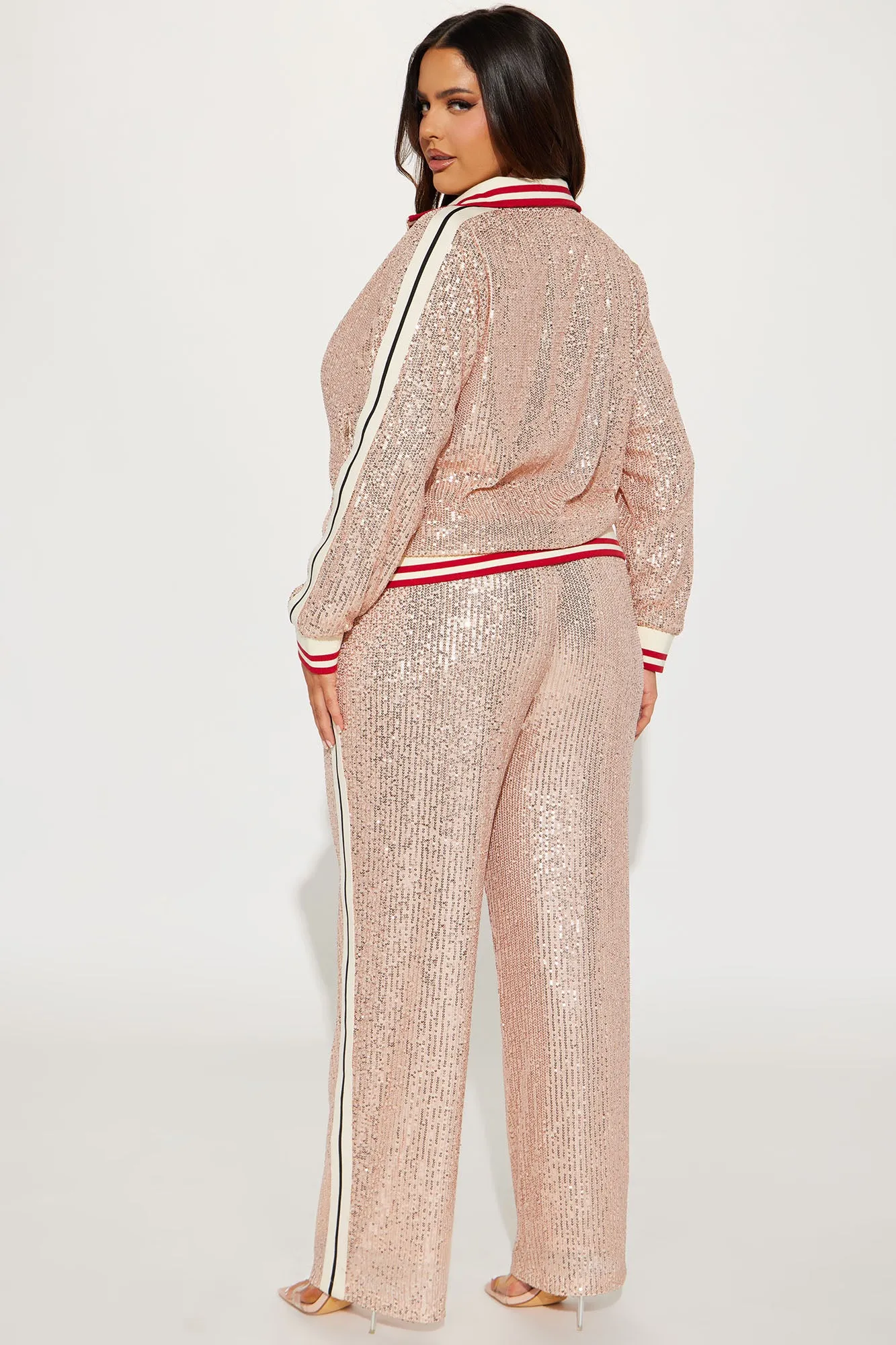 Always In Sequin Pant Set - Rose Gold