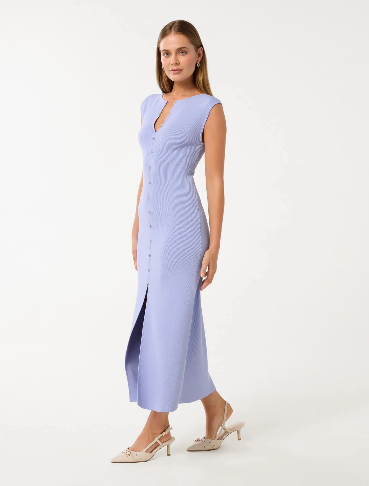 Aster Hook and Eye Detail Midi Dress