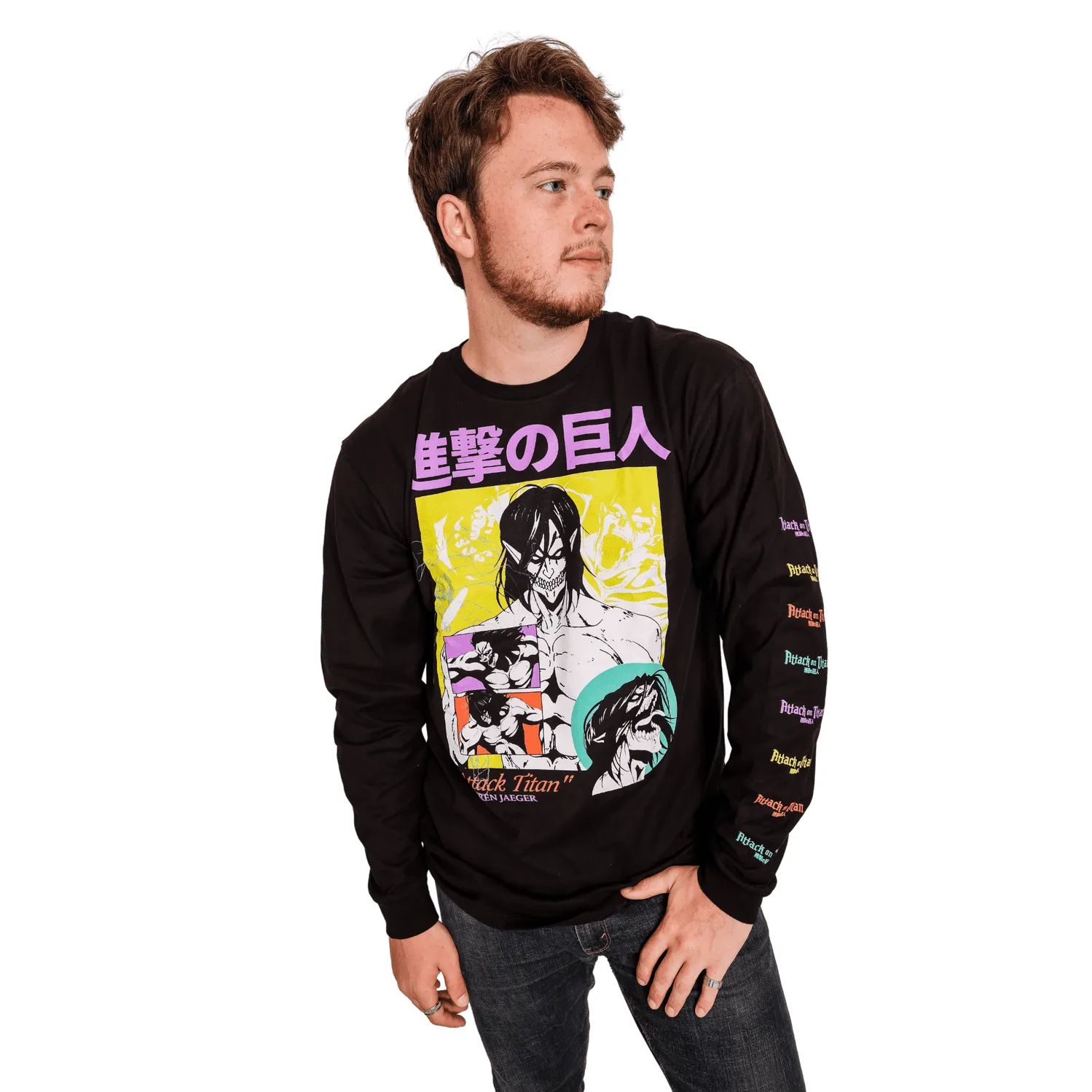 Attack On Titan Eren Jaeger Attack Titan Officially Licensed Adult Long Sleeve T-Shirt