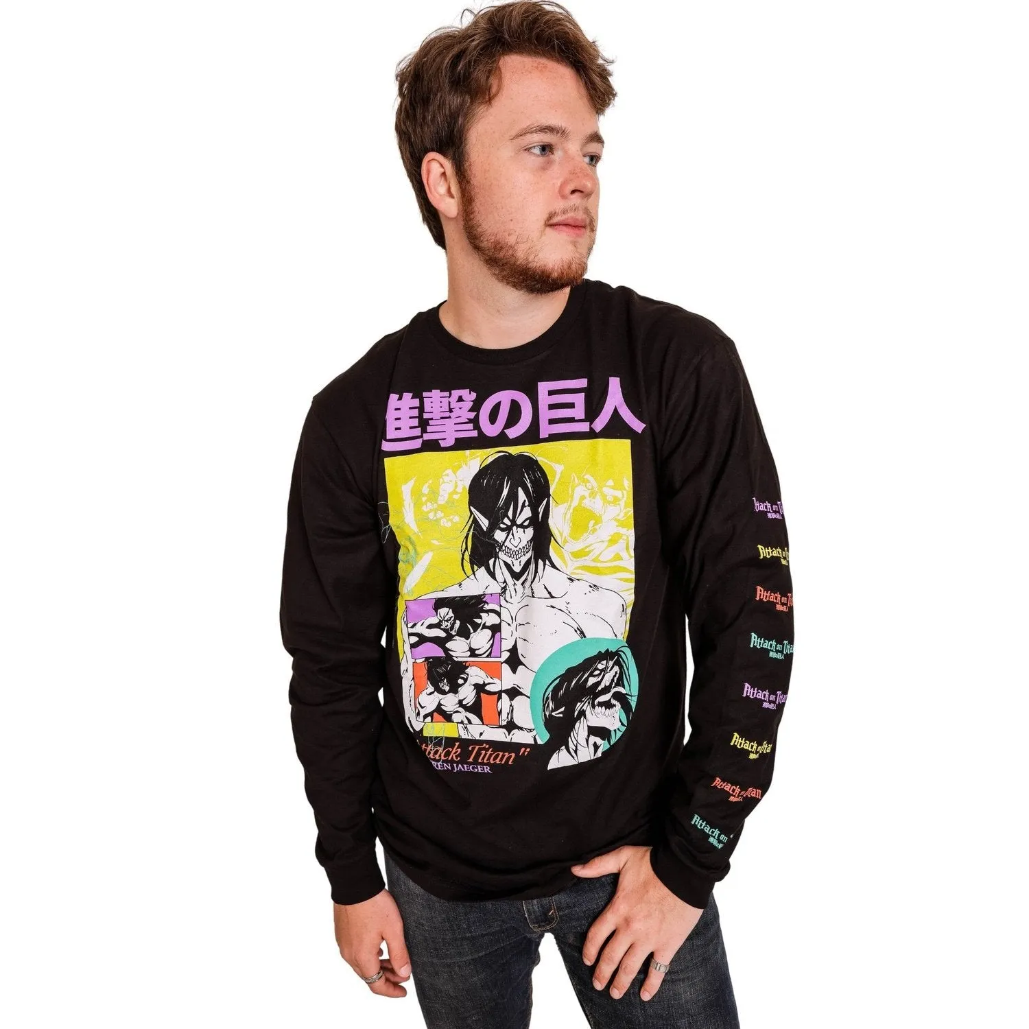 Attack On Titan Eren Jaeger Attack Titan Officially Licensed Adult Long Sleeve T-Shirt