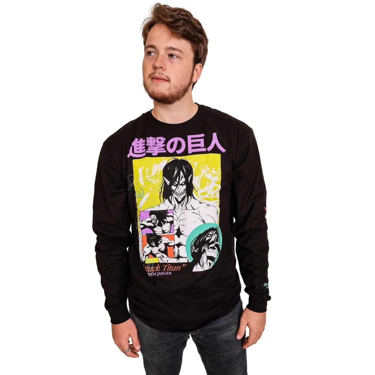 Attack On Titan Eren Jaeger Attack Titan Officially Licensed Adult Long Sleeve T-Shirt