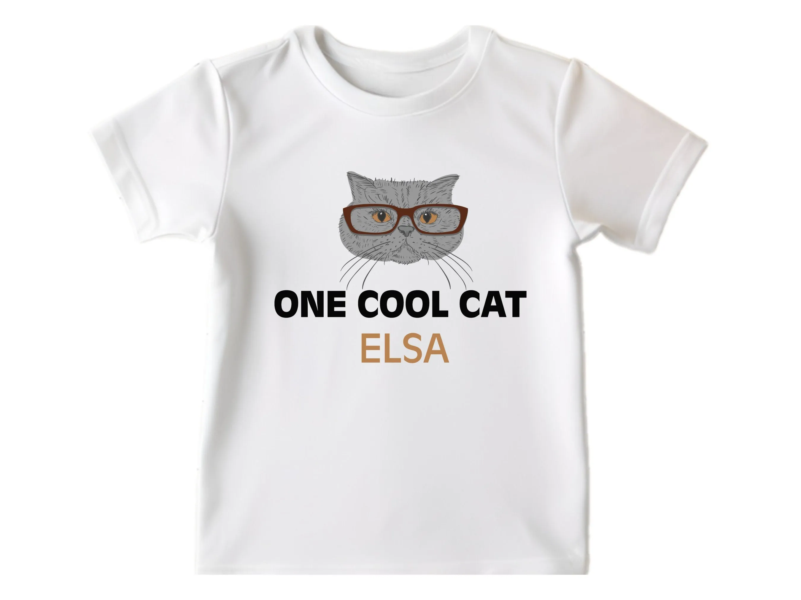Baby Girls Personalized Name Long Sleeve One Cool Cat Design