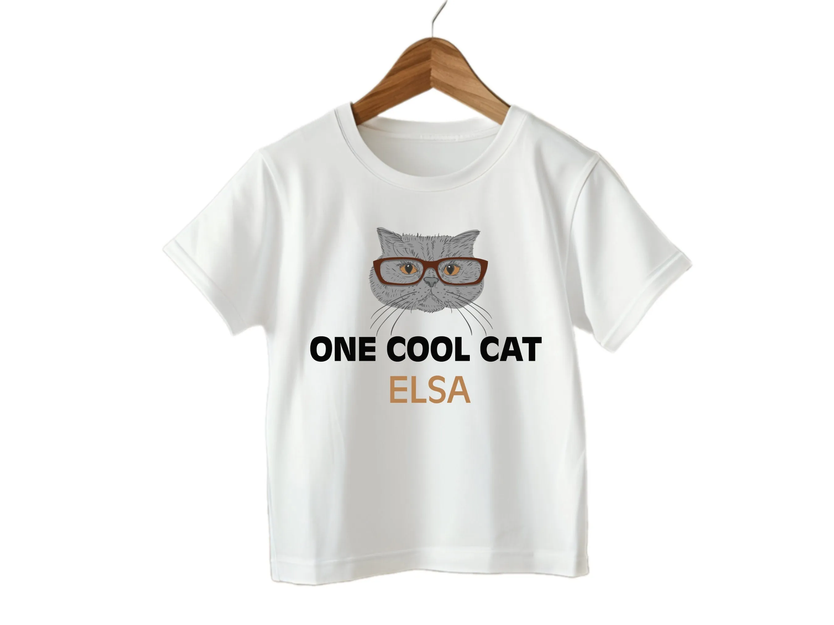 Baby Girls Personalized Name Long Sleeve One Cool Cat Design