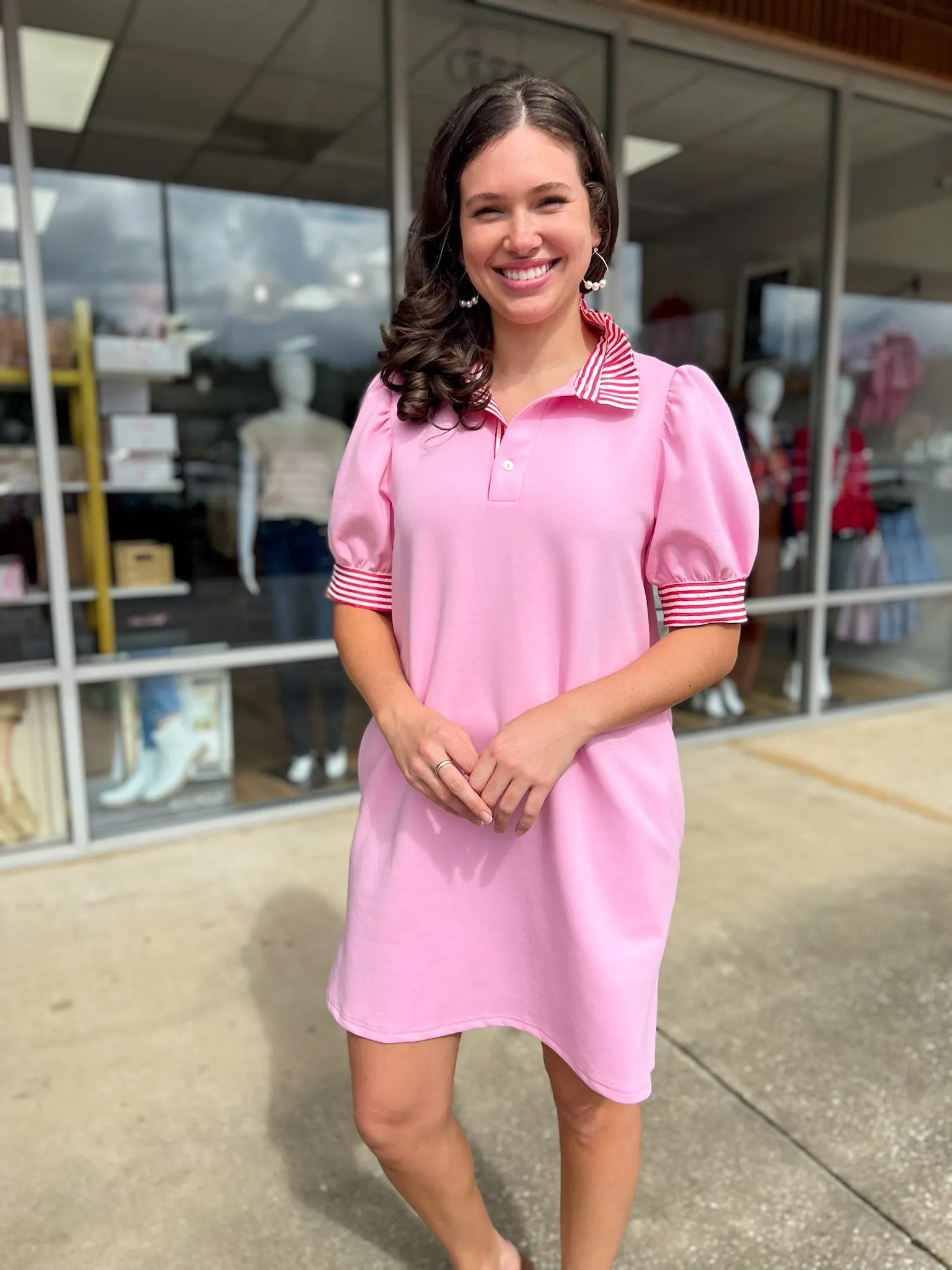 Better Believe It Pink Polo Dress with Contrasting Neck and Arm Band (R)