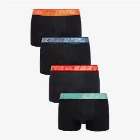 Black Gold Pattern Waistband Hipster Boxers 4 Pack