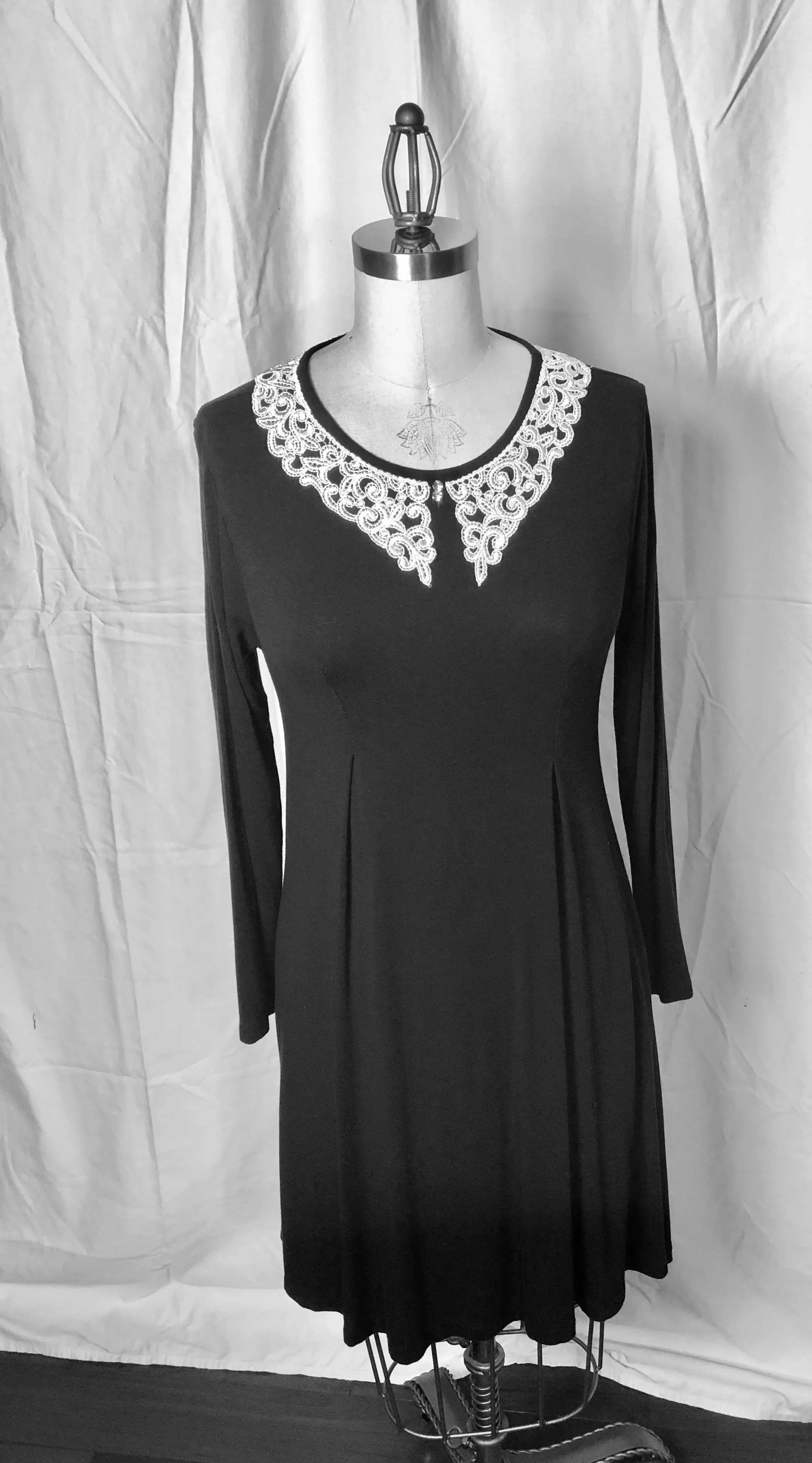 Black Jersey Stretch Knit Dress