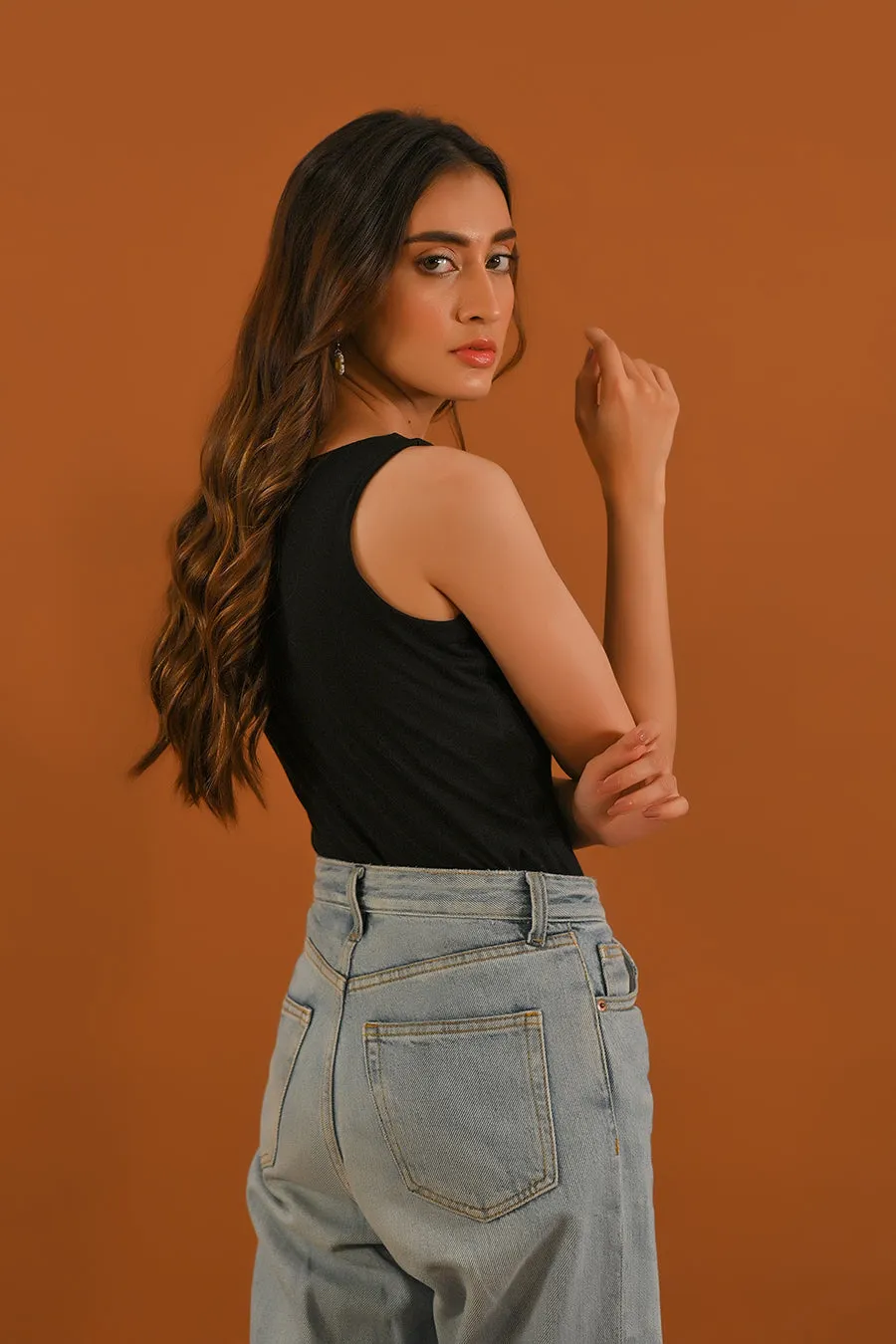 Black Sleeveless Bodysuit