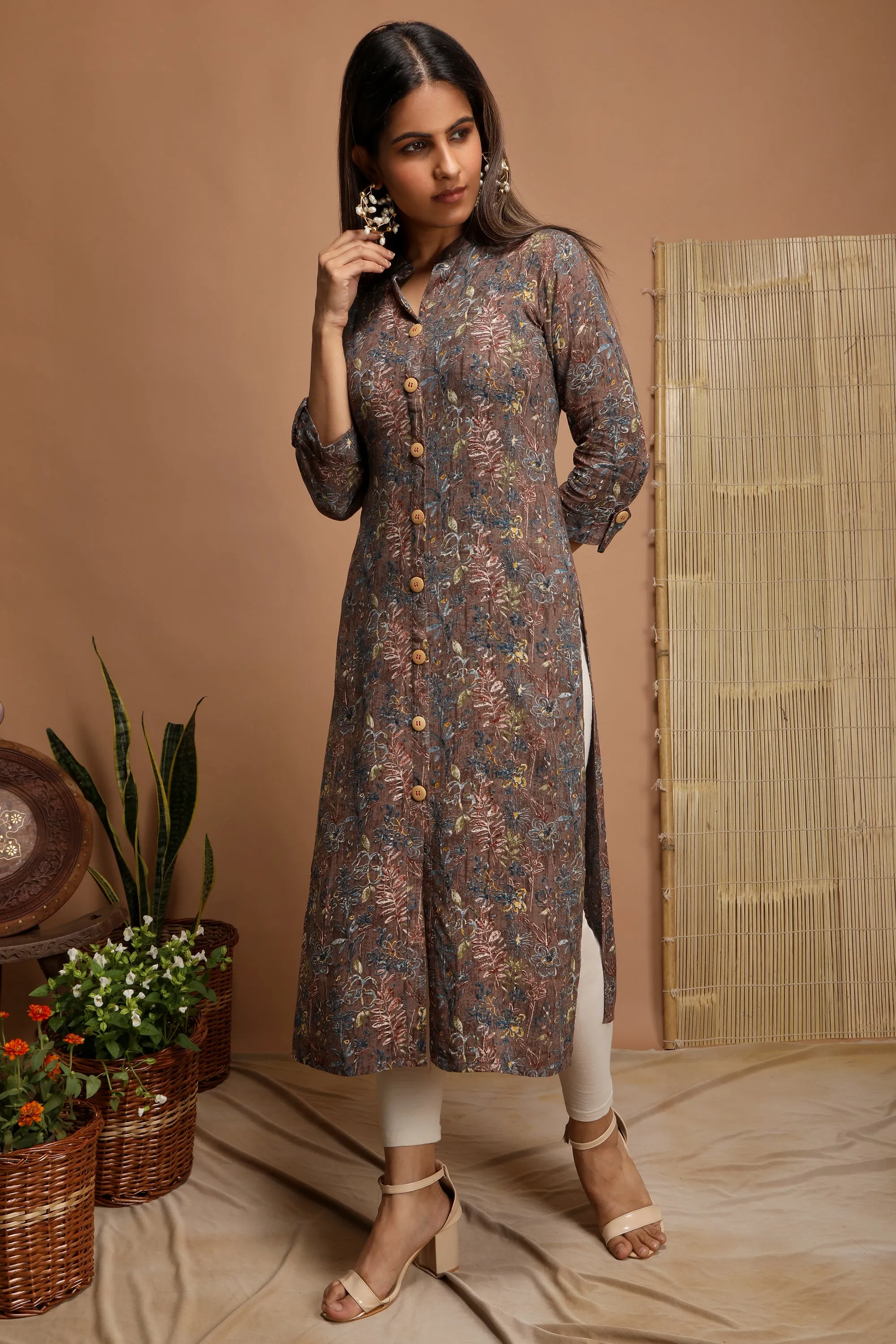 Bright And Breezy - Straight Kurta with mask