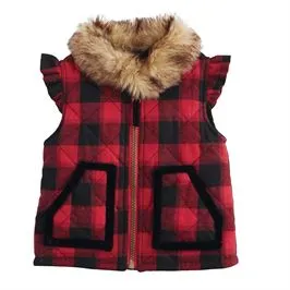 Buffalo Check Fur Vest