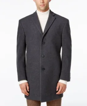Calvin Klein Mens Prosper Slim Fit Overcoat Coat Grey 42L