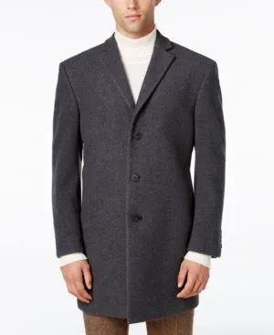 Calvin Klein Mens Prosper Slim Fit Overcoat Coat Grey 42L