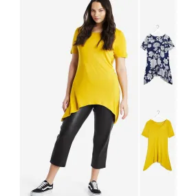 Capsule 2 Pack Short Sleeve Hanky Hem Tunics