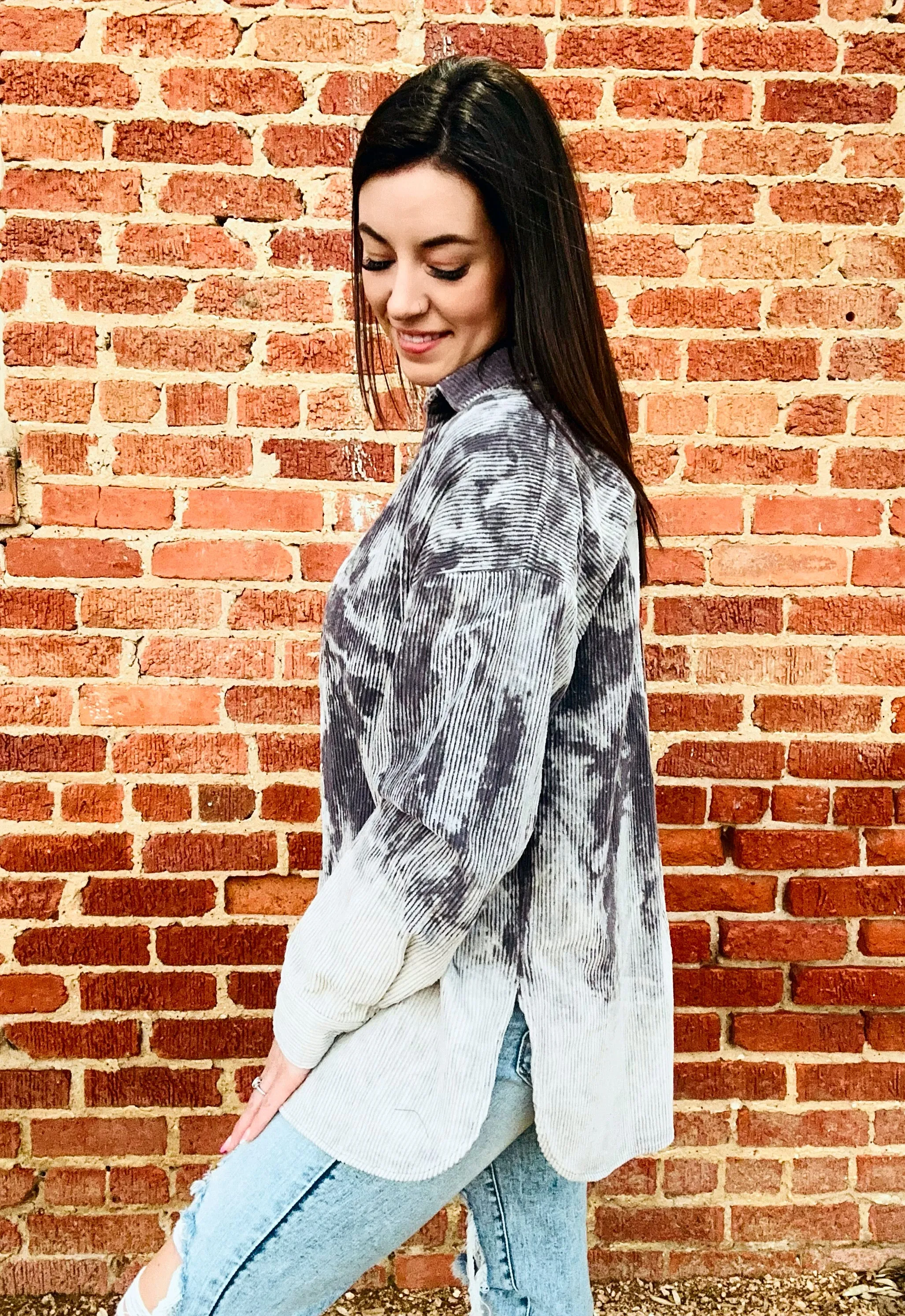 Caslon Bleach Splatter Flannel Top