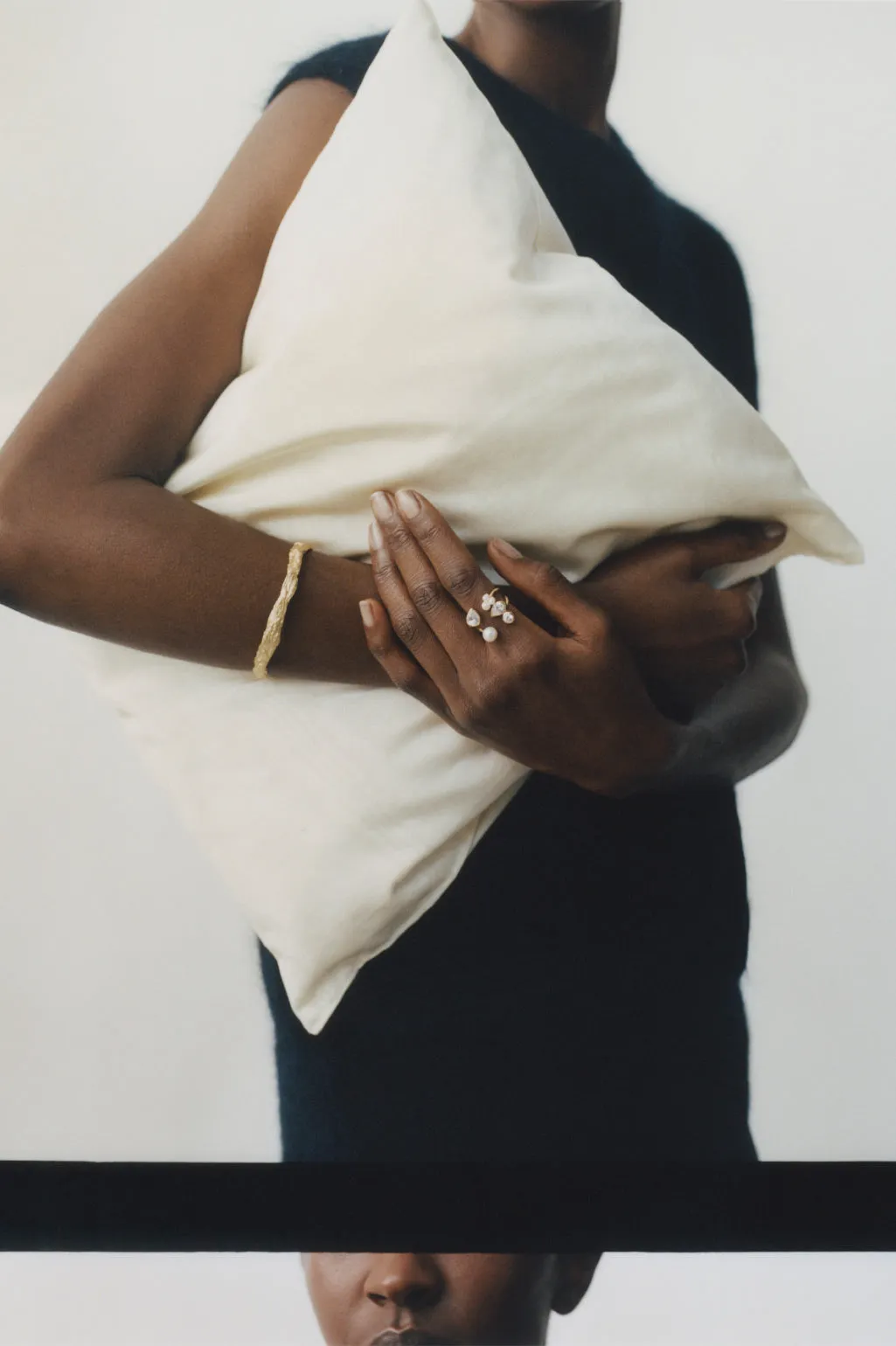 Chasing Shadows - Pearl and Zirconia Gold Vermeil Ring