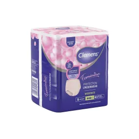 Clemens Feminine Protection Underwear Medium, 9's