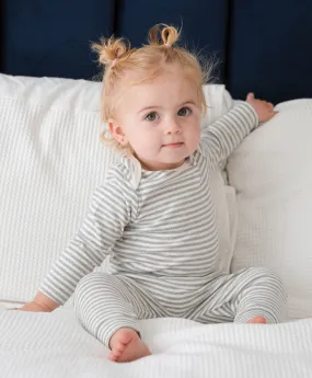 Comfy baby long sleeve bodysuit - Grey stripes