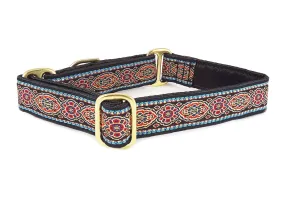 Crown Jewels in Red & Black - Martingale or Buckle Dog Collar - 1" Width