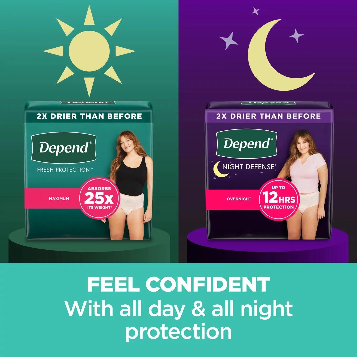 Depend Fresh Protection Incontinence Underwear for Women, XXL, 44 ct.