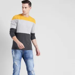 Designer Regular Fit Cotton Full Sleeve T-Shirt For Men