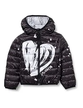 Desigual Girl Woven Padded Short Overcoat, Black, 7/8