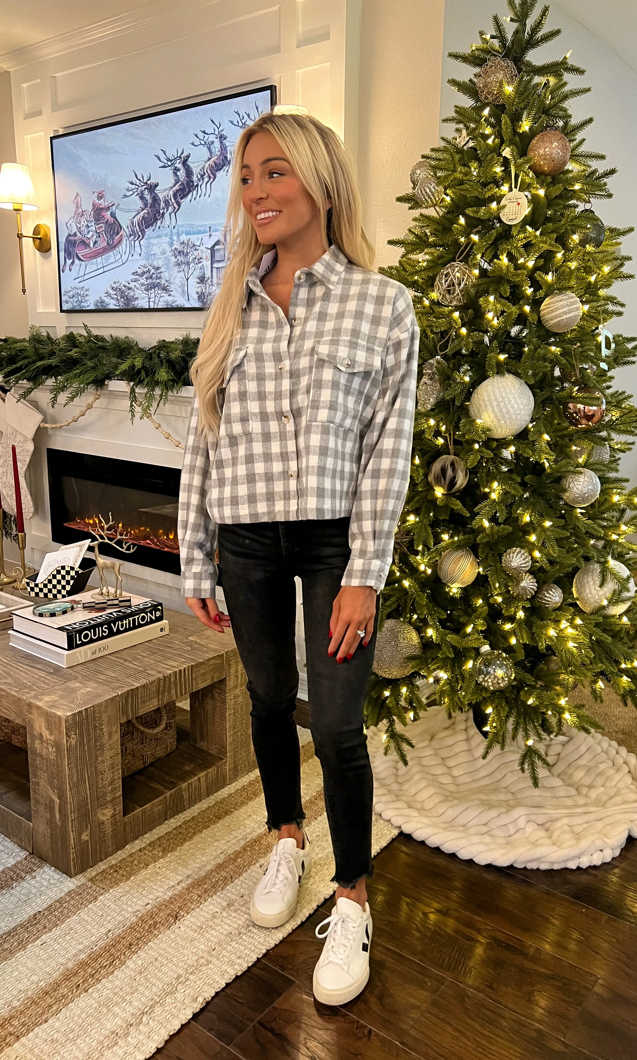 Douglas Checkered Cropped Shacket