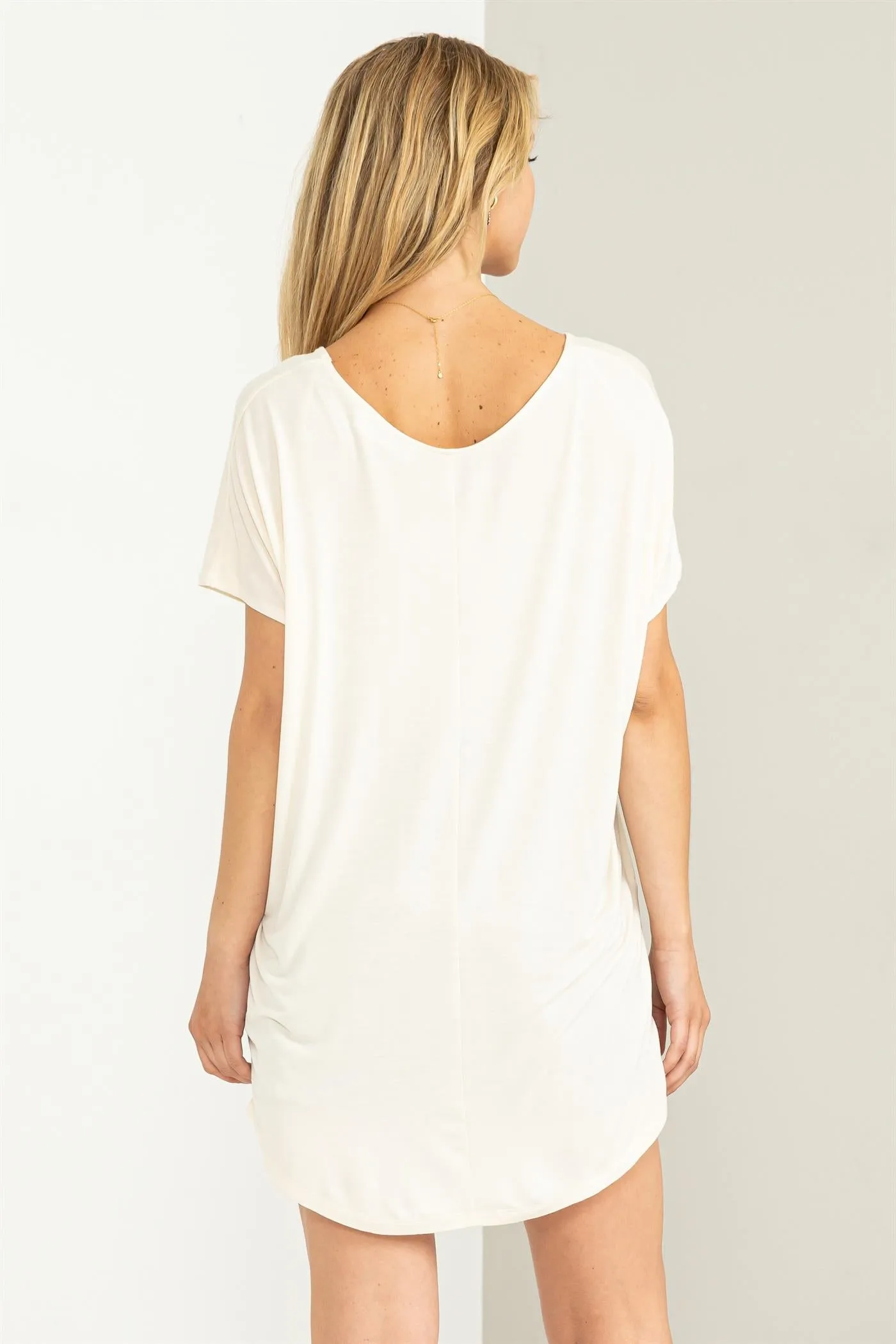 DZ23F046-LLOOSE FIT TUNIC HIGH LOW TOP