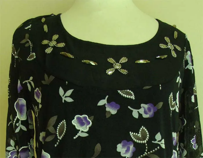 Elegant Beaded A-line Tunic