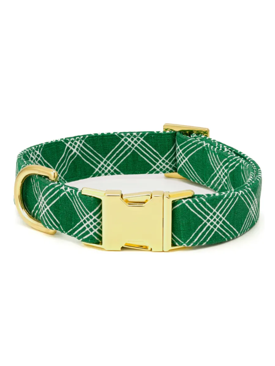Emerald Plaid Dog Collar