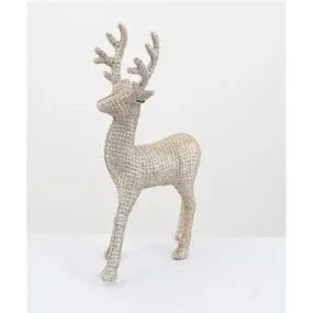Enchante Champagne Sparkle Standing Reindeer - 33 x 22 x 10cm