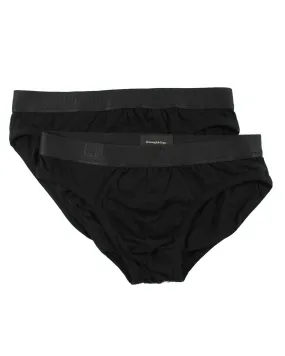 Ermenegildo Zegna Underwear Black Stretch XXL Cotton Midi Brief 2 Pack SALE