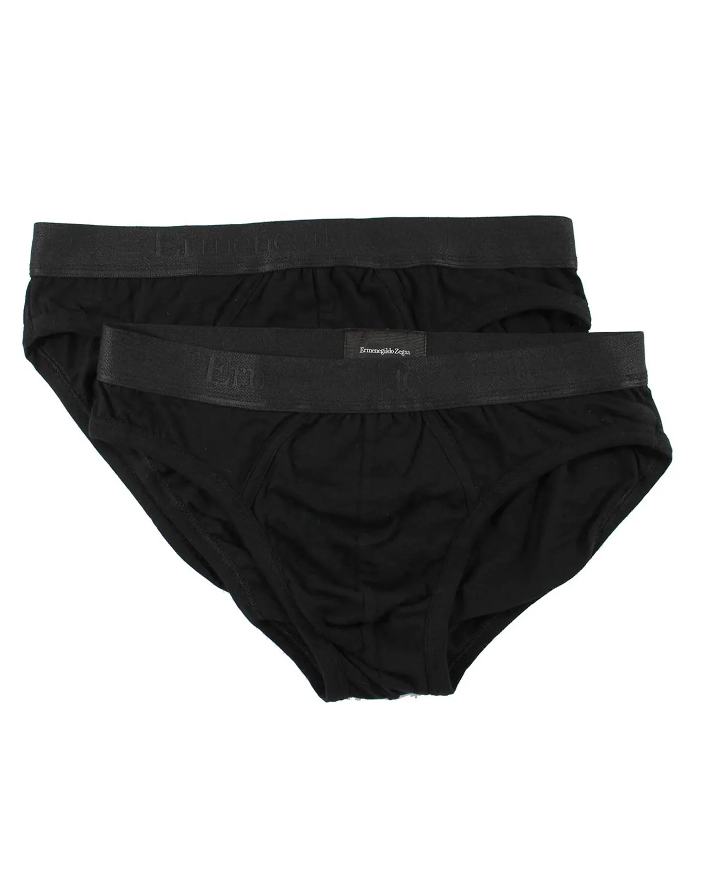 Ermenegildo Zegna Underwear Black Stretch XXL Cotton Midi Brief 2 Pack SALE