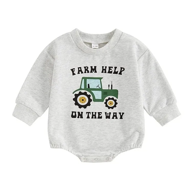 Farm Help On The Way Baby Bodysuit