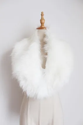 FAUX FUR COLLAR WRAP WHITE