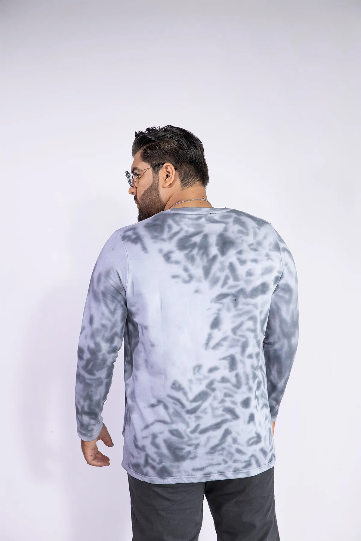 Grey Tie-Dye Sweatshirt (Plus Size) - W21 - MSW021P