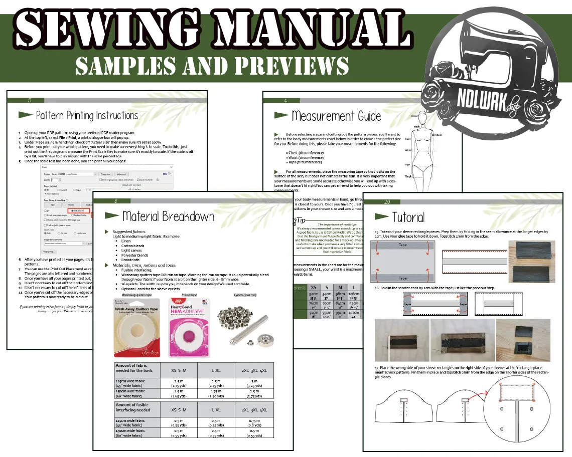 Guard's Tunic Sewing Pattern/Downloadable PDF and Tutorial Book