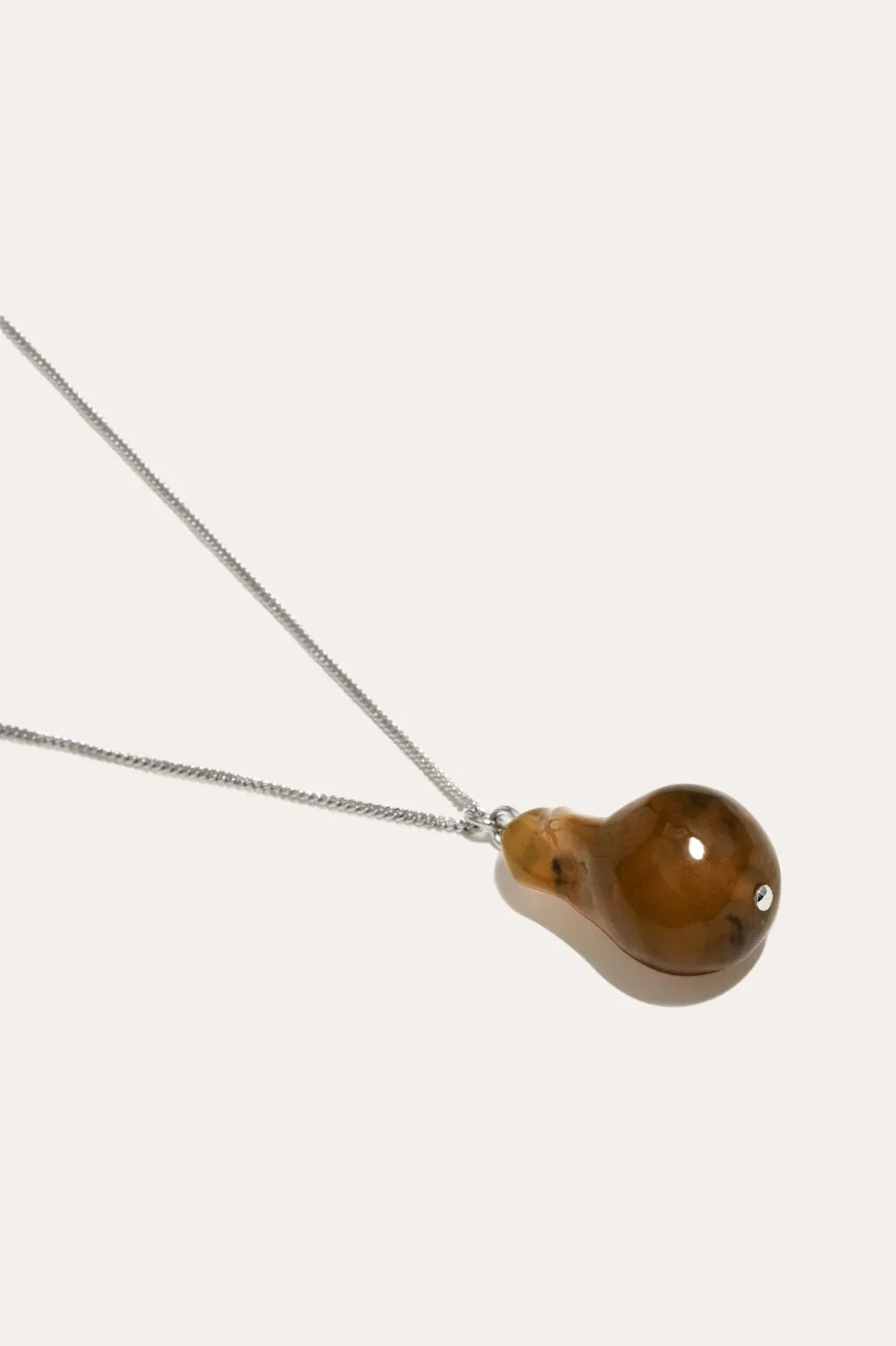 H41 - Tortoise Shell Bio Resin and Platinum Plated Pendant