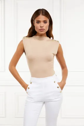 Holland Cooper Harper Bodysuit in Light Camel